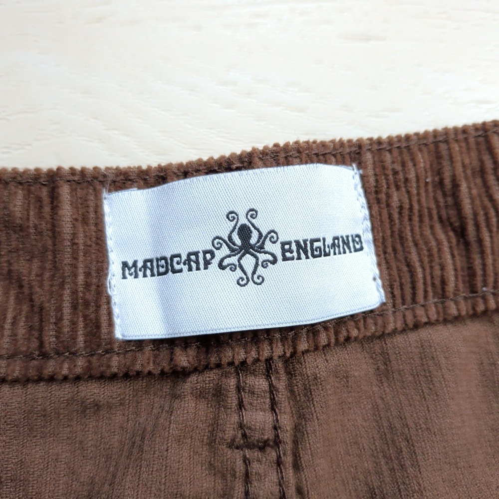 NEW Madcap England Corduroy Bell Bottom Flare Pants Mens 34x32 Brown Retro 70s - Picture 4 of 13